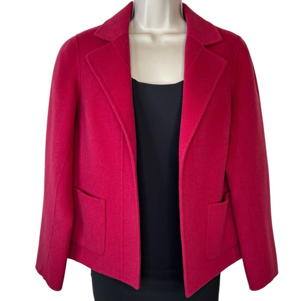 TALBOTS 100% Wool Open Faced Jacket in Raspberry Women's Size 4 Petite